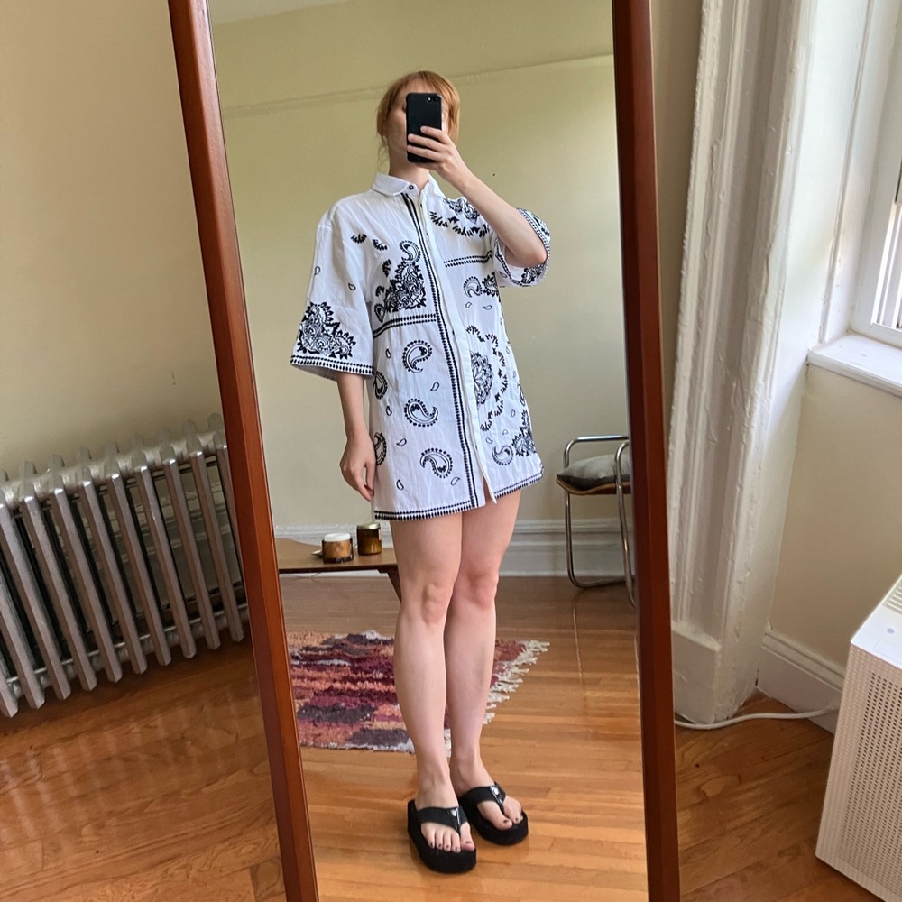 Topshop bandana shirt dress in size 0, new with tags